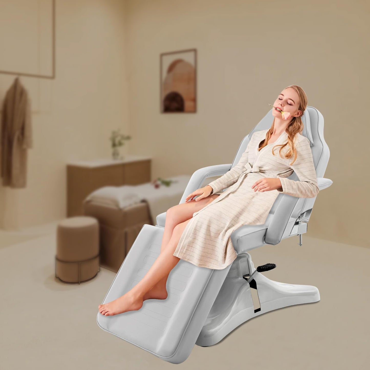 NIENIEE Hydraulic Adjustable Tattoo Chair, 441lbs Capacity 360° Rotation Multi-Purpose Facial Bed for Spa, Beauty Salon and Clinic