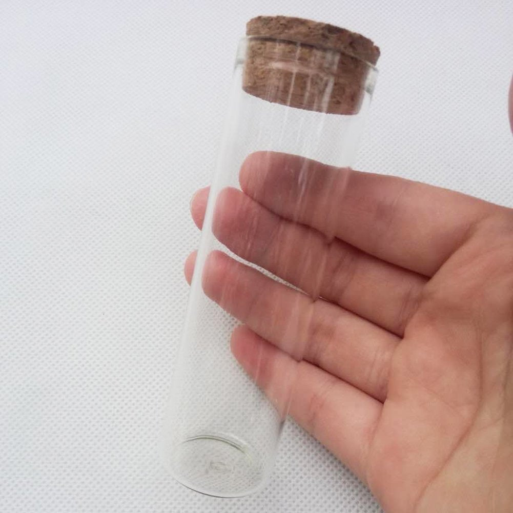 Luo House 10pcs 50ml Small Mini Glass bottles Vials Jars Glass Test Tube with Cork Stoppers 50ml 30x100mm(1.18x3.93inch)