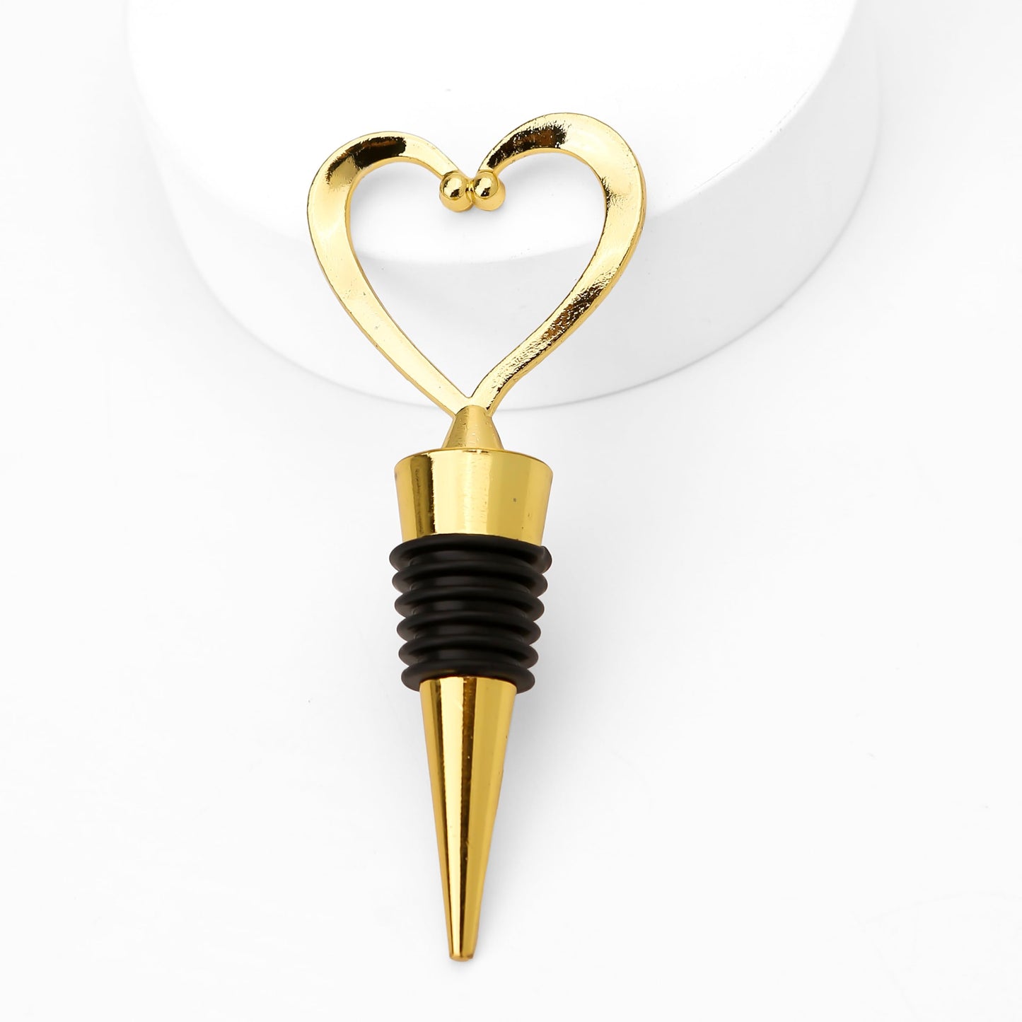 Marsrut (20PCS) Heart-Shaped Bottle Stoppers, 4.1"" Long, For Wine & Beverage in Stainless Steel, Love Elegant Design for Guests (Gold Color), Normal, heart-bottle-stoppers-140324
