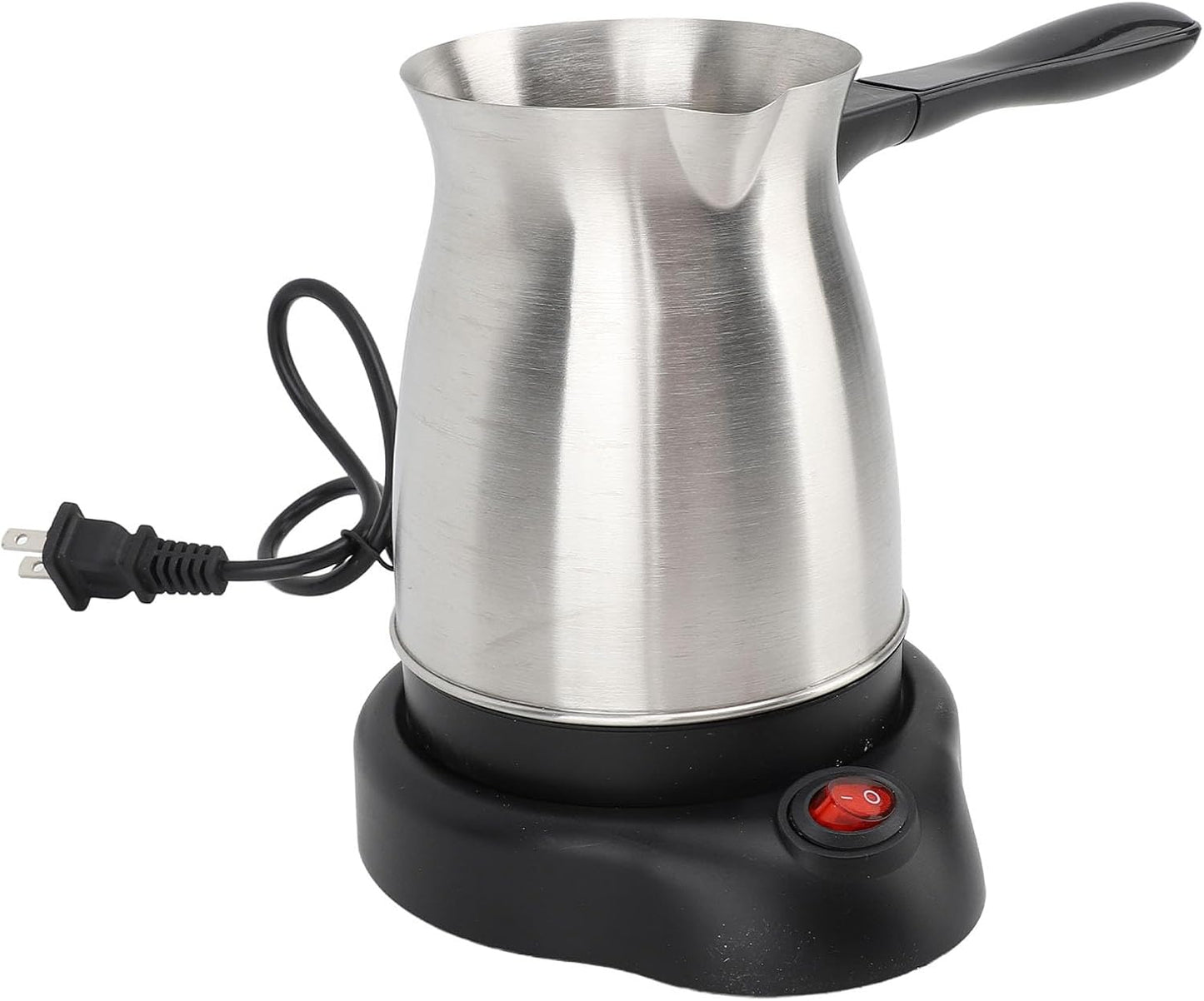 Turkish Coffee Maker, 600ml Stainless Steel Electric Pot with Long Handle for Home and Travel