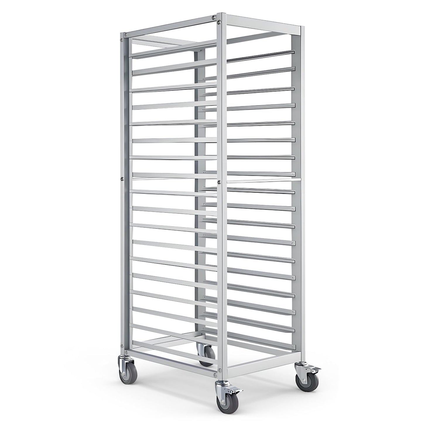 18 Tier Aluminum Home Commercial Kitchen Bakery Cooling Rack with 4 Wheels Commercial Bun Pan Bakery Rack for Restaurant Cafeteria Pizzeria