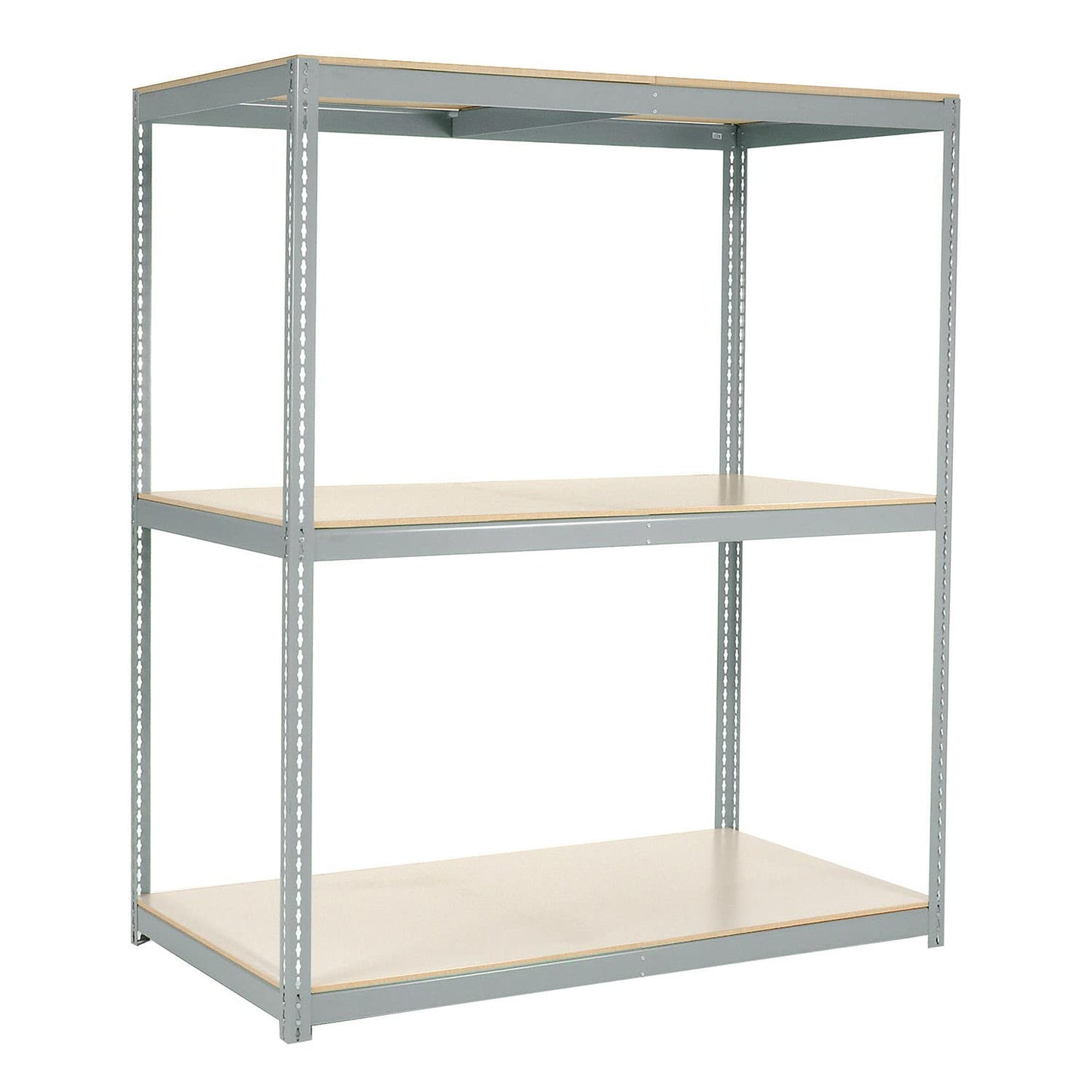 Global Industrial Wide Span Rack with 3 Shelves Laminated Deck, 900 Lb Cap Per Level, 72" W x 48" D x 96" H, Gray