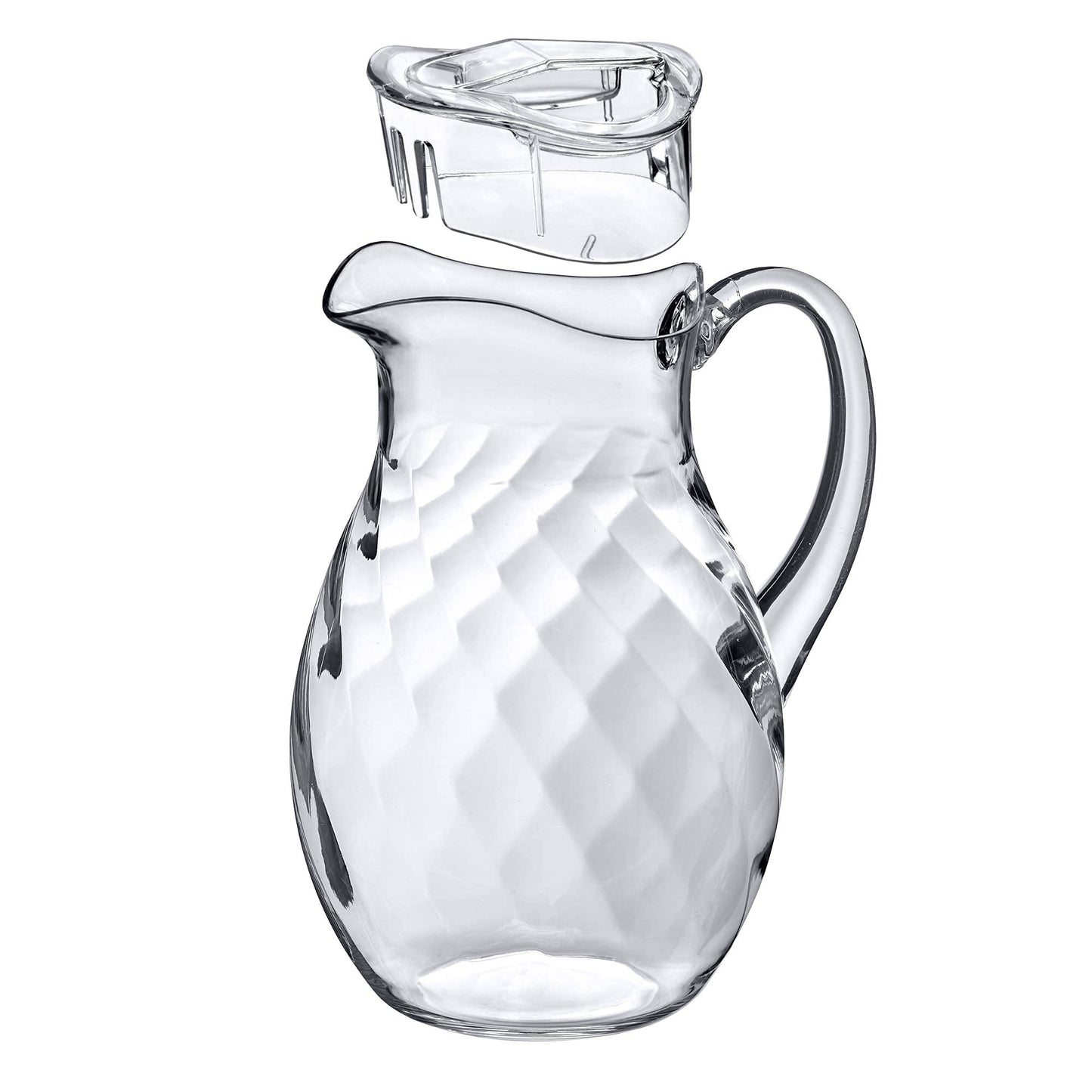 Amazing Abby - Bubbly Whirly - Plastic Pitcher (64 oz, 2 Quart), Clear Water Pitcher with Lid, Fridge Jug, BPA-Free, Shatter-Proof, Great for Iced Tea, Sangria, Lemonade, Juice, Milk, and More