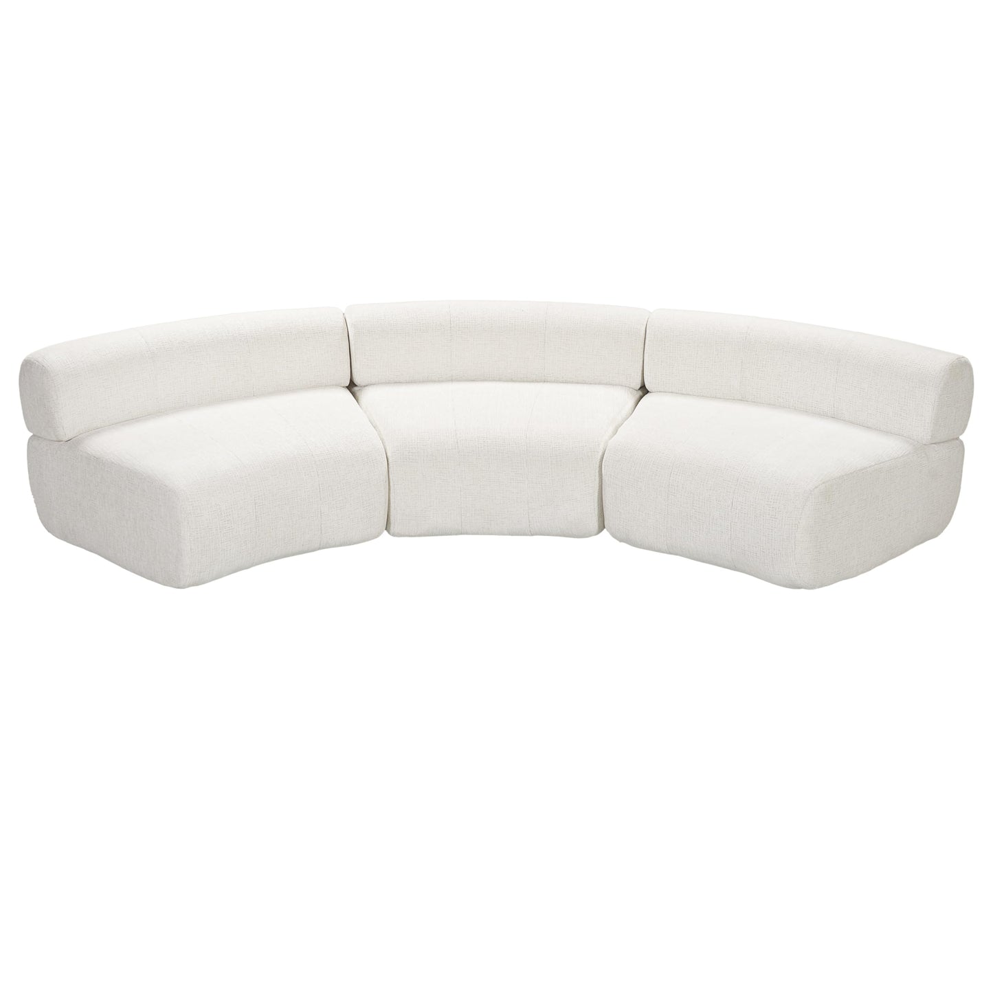 Christopher Knight Home Amino 118.5" Modular Sectional Sofa Chair, Modern Curved 3-Seater Large Sofa Couches, Comfy Upholstered Sectional Cloud Couch for Living Room, No Assembly Required, Beige
