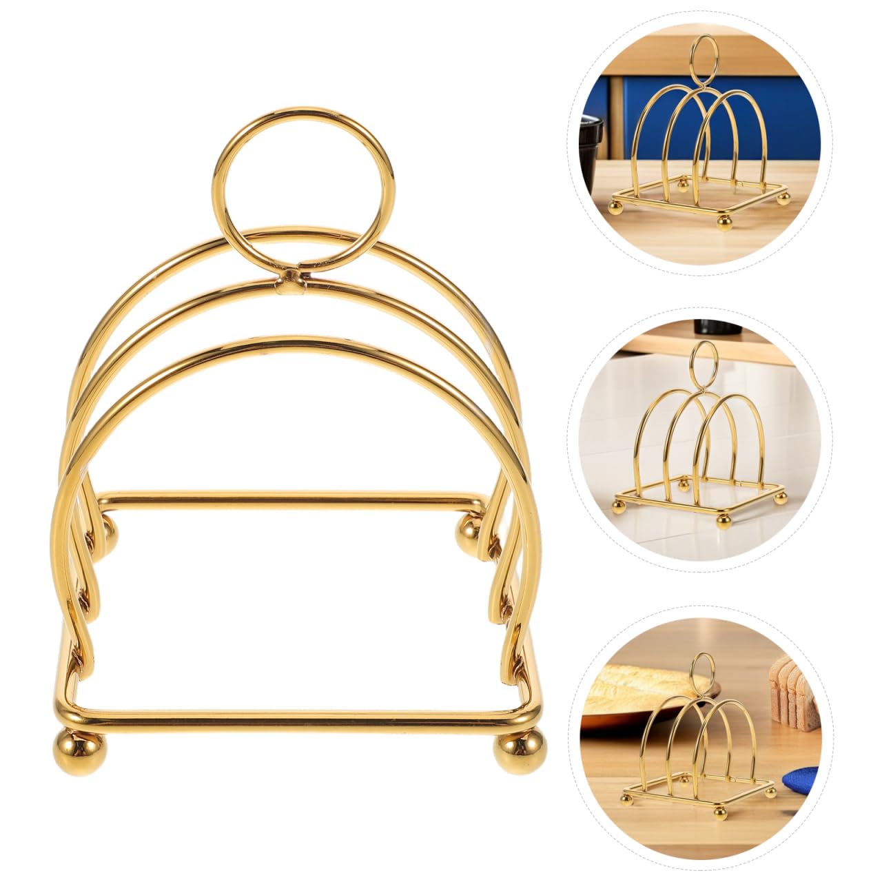 BESTOYARD 6-slices Toast Rack, Toast Holder Rack, English Style, Vintage British Bread Cooling Station with Handle, Display Tray Tool for Kitchen Bakeware, Food Server
