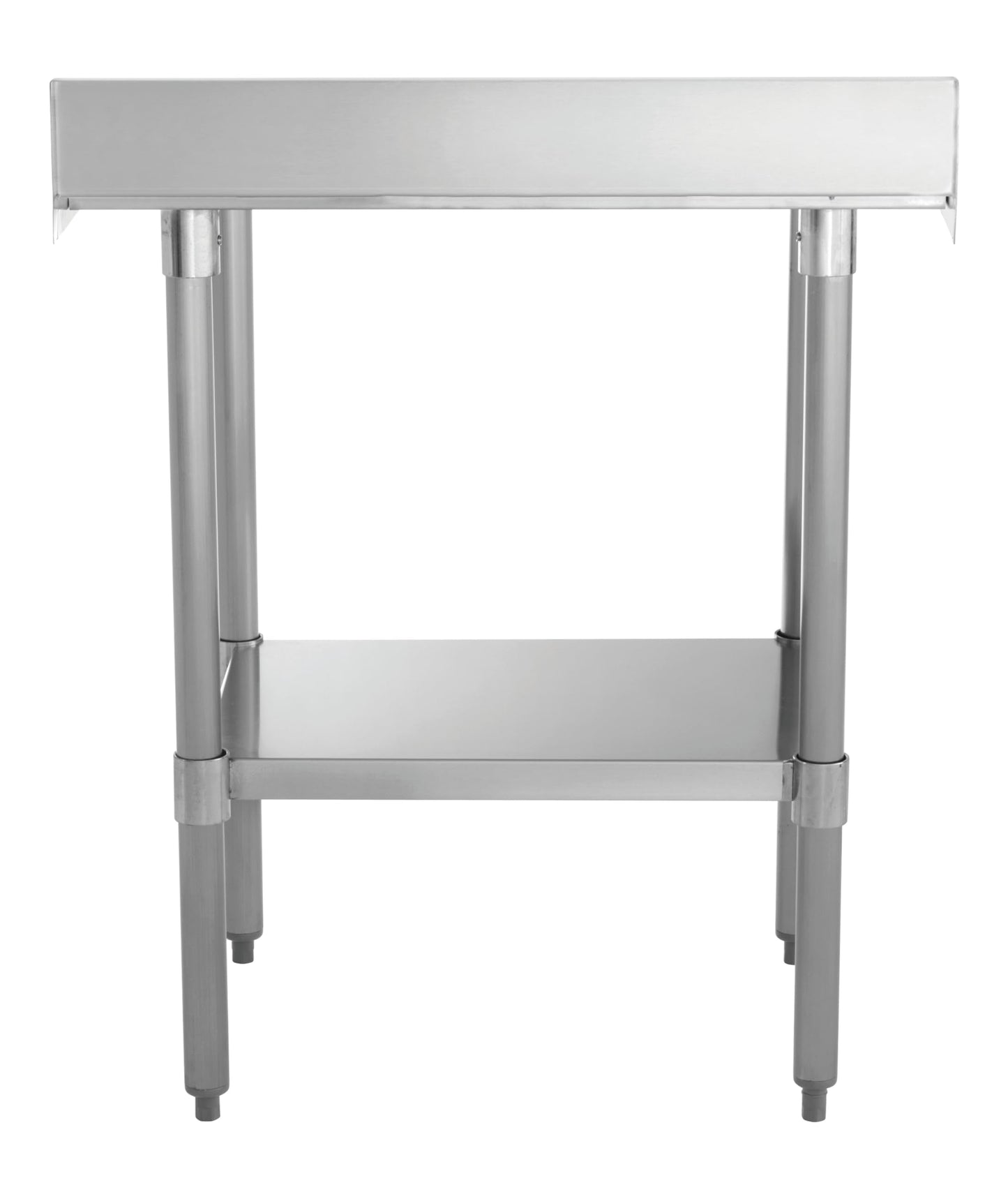Kratos Stainless Steel Kitchen Prep Table 24" Dx36 W with Backsplash and Undershelf, NSF Worktable for Restaurants - 18ga/430SS (28W-045)
