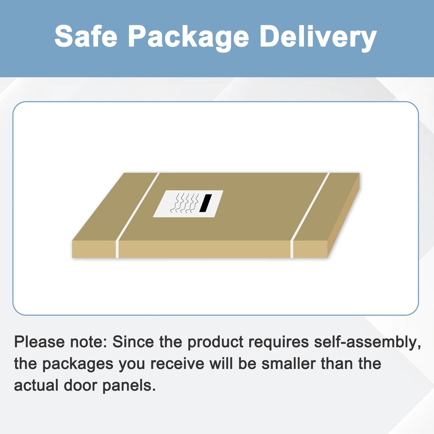 Paintable Sliding Closet Doors, 48" x 80" Bypass Slidng Door Panels with Hardware Kit, 3-Lite Frosted Glass Panle Door Slab Shaker for Bedroom/Closet/Barn - Assemble Required