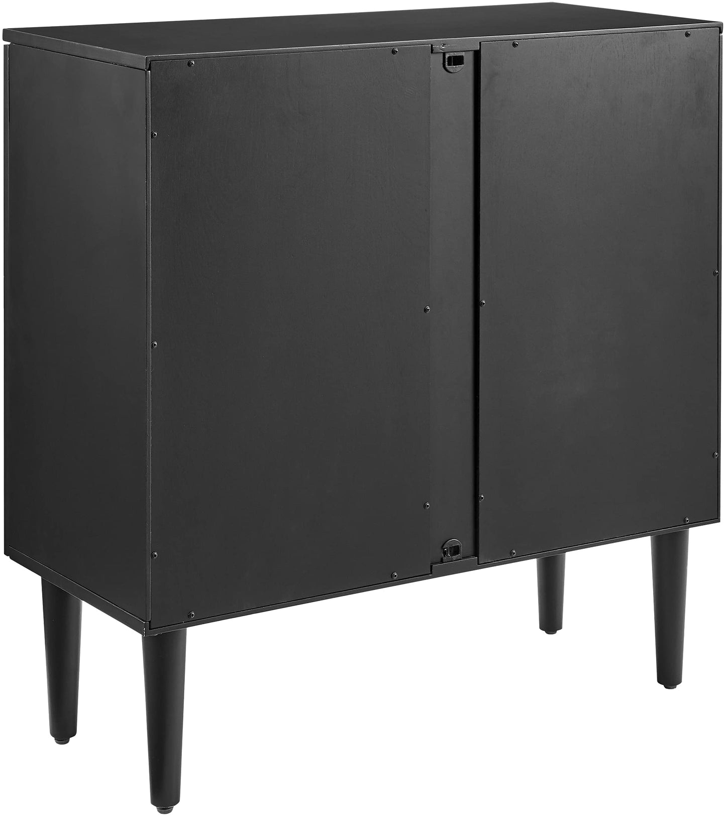 Crosley Furniture Everett Accent Storage Cabinet, Record Player Stand, Vinyl Records Holder, Matte Black