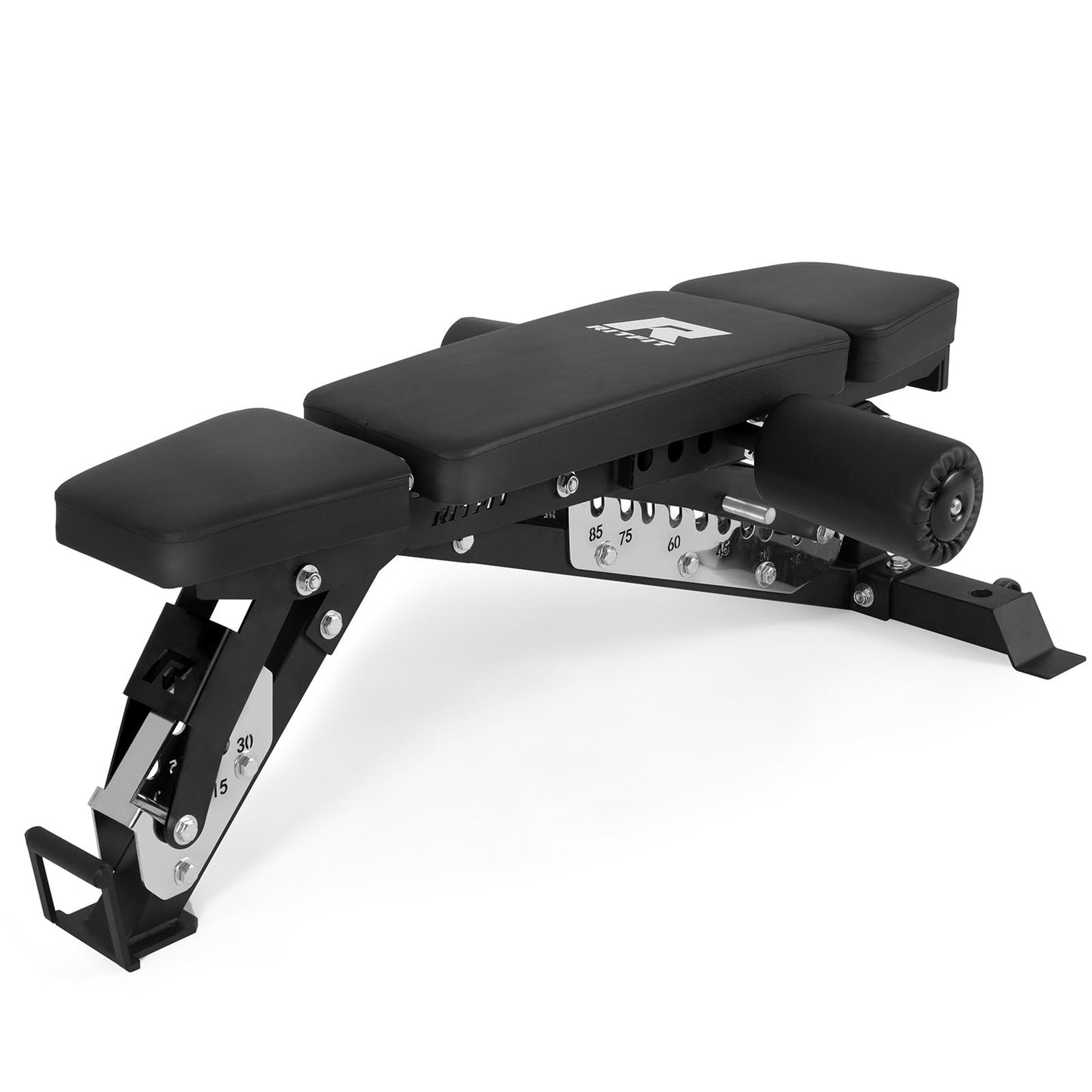 RitFit 3-Section Adjustable Weight Bench, 1600LBS Capacity Workout Bench for Home Gym, 21 Levels Incline Decline Bench Press with Thickened Padding, Foldable Exercise Equipment for Strength Training