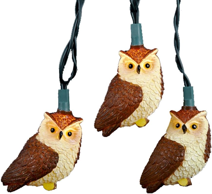 Kurt Adler 10-Light Brown Owl Light Set