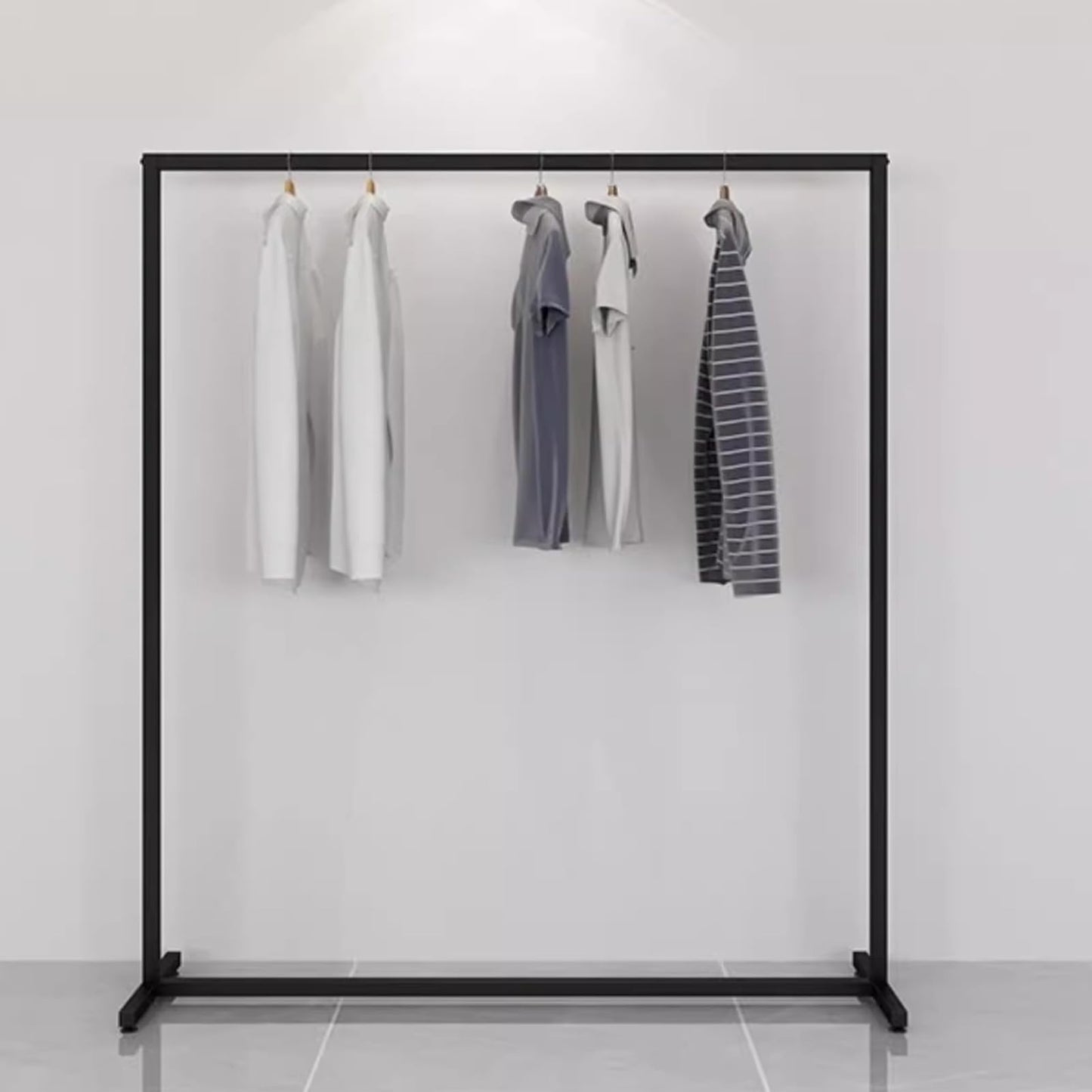 Garment Rack Heavy Duty Metal Clothes Rail, Commercial Clothing Rack for Hanging and Display Clothes, Freestanding Single Rod Coat Rack for Bedrooms and Boutiques,Easy to Assemble, (Size:100