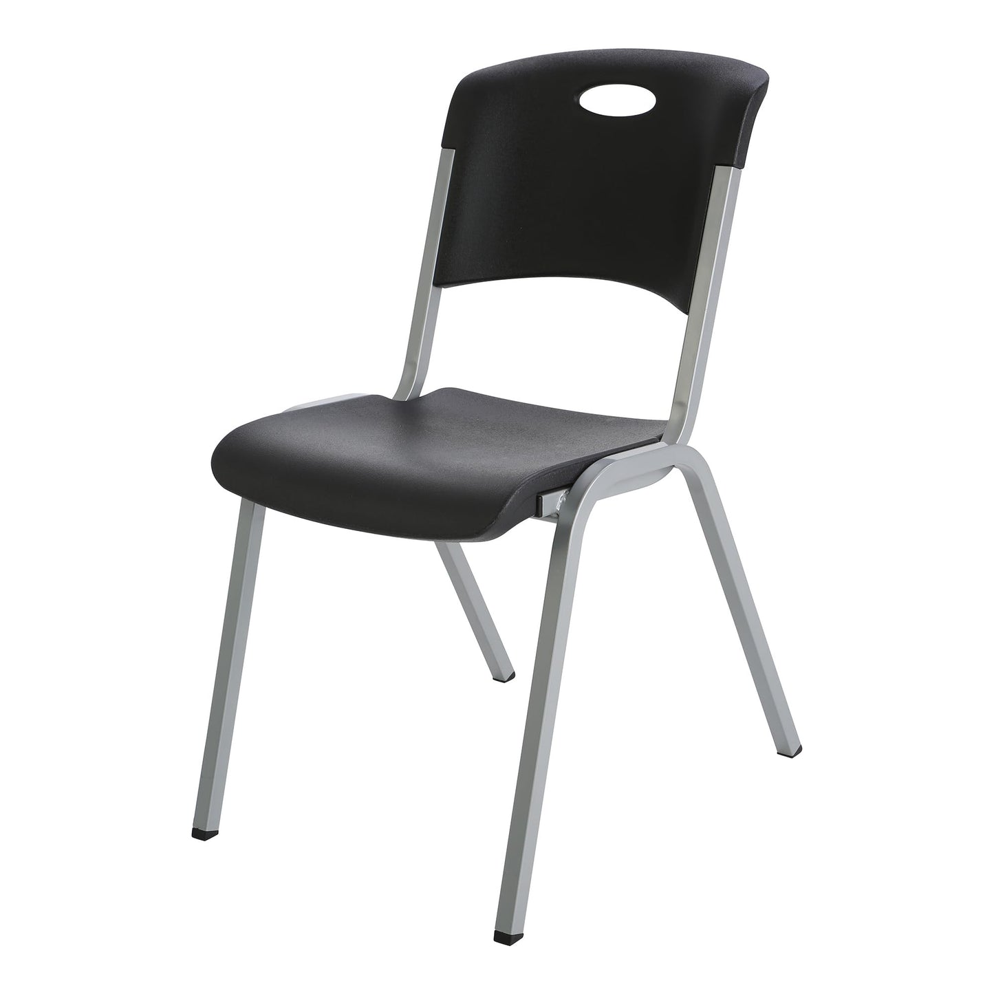Lifetime Stacking Chair, Contemporary - Pack of 4, Black