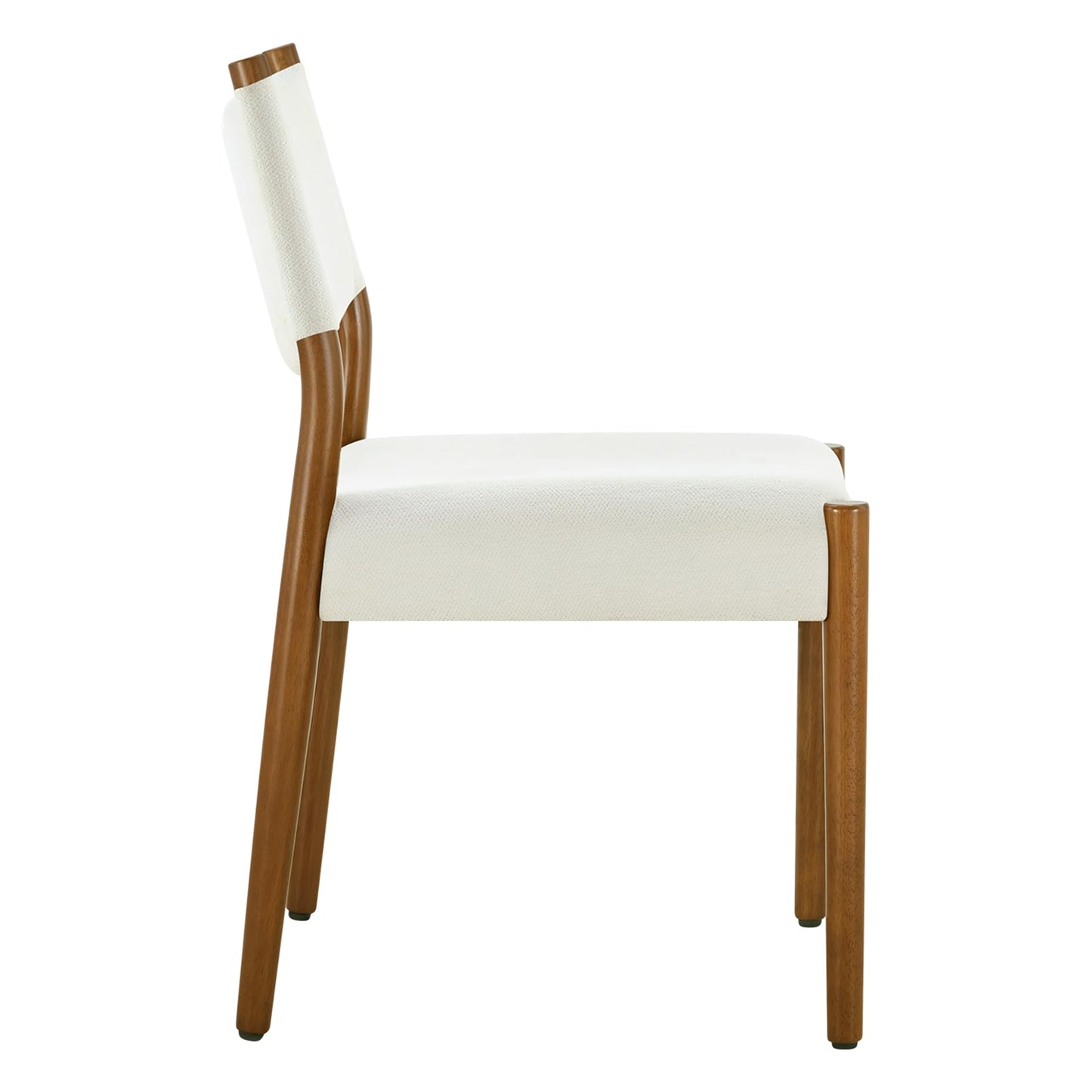 KISLOT Upholstered Dining Chairs Set of 4, Solid Wood Armless Kitchen Chairs with Soft Polyester Fabric, 18.9" Seat Height, Modern Dining Room Seating, 300 lbs Capacity, Linen