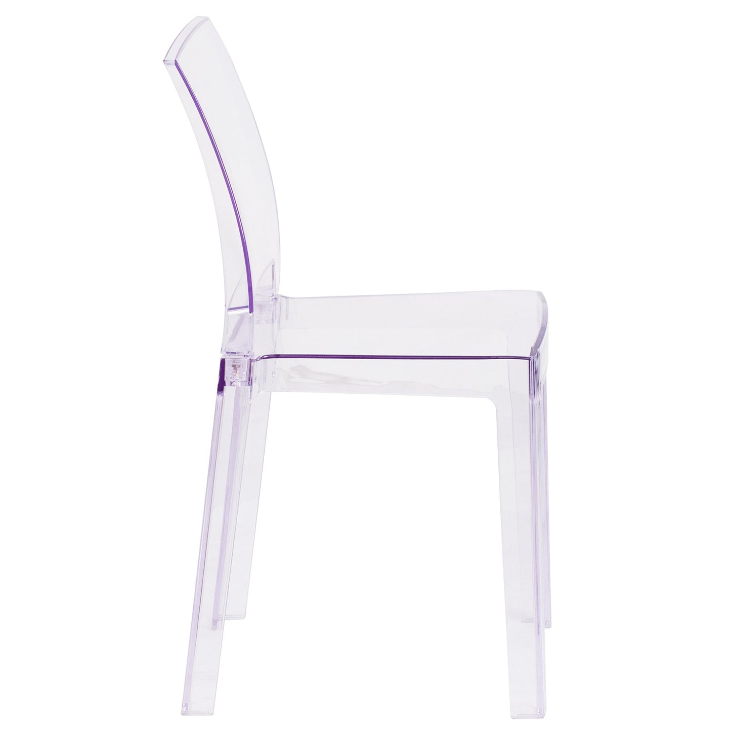 Flash Furniture McKenna 4 Pack Ghost Chair with Square Back in Transparent Crystal