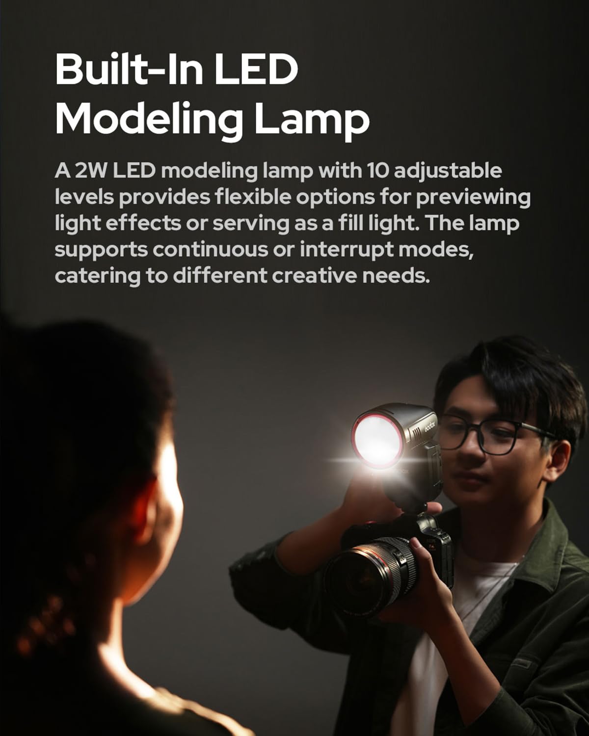 Godox V100C U Round Head Flash for Canon – 100Ws TTL Speedlite with 2.4G Wireless, Global Shutter Sync 1/8000s, Touchscreen, Built-in Li-ion Battery, Diffuser Dome Accessories Kit (V100-C US Version)