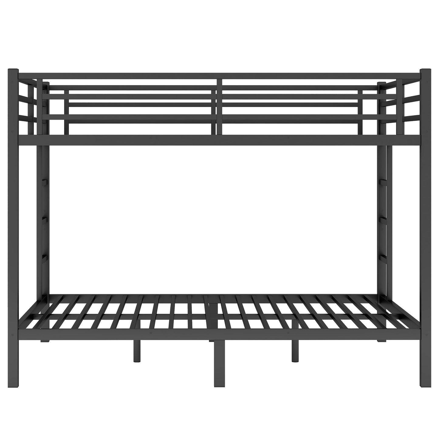Bellemave Adults Bunk Bed Queen Size, Queen Size Bunk Beds Frame with Safety Guardrail and Build in Ladder, Easy Assemble Bunkbeds, Mattress Not Included, Black