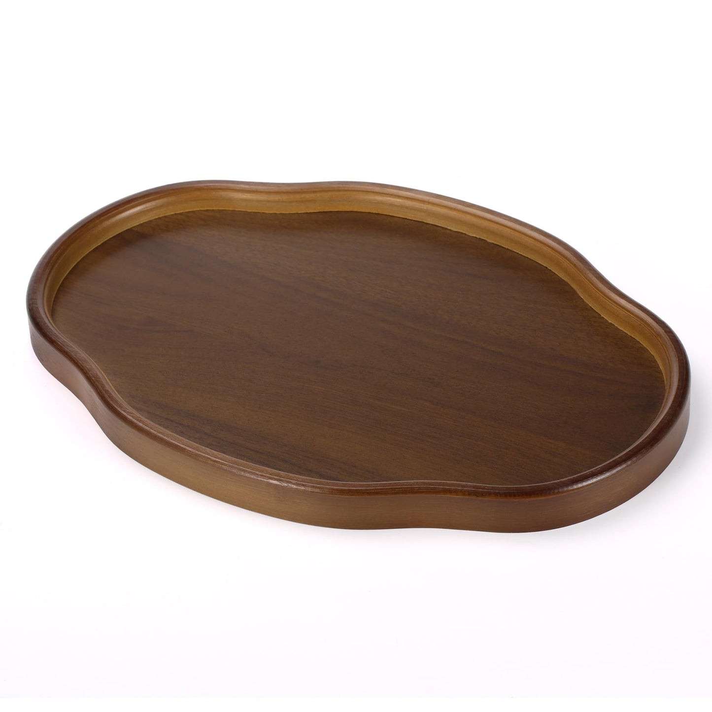 Wood Serving Tray, Wooden Tray, 14.57 Inch Irregular Decorative Serving Trays Platters for Home,Party,Coffee Table,Dining Table & Countertop