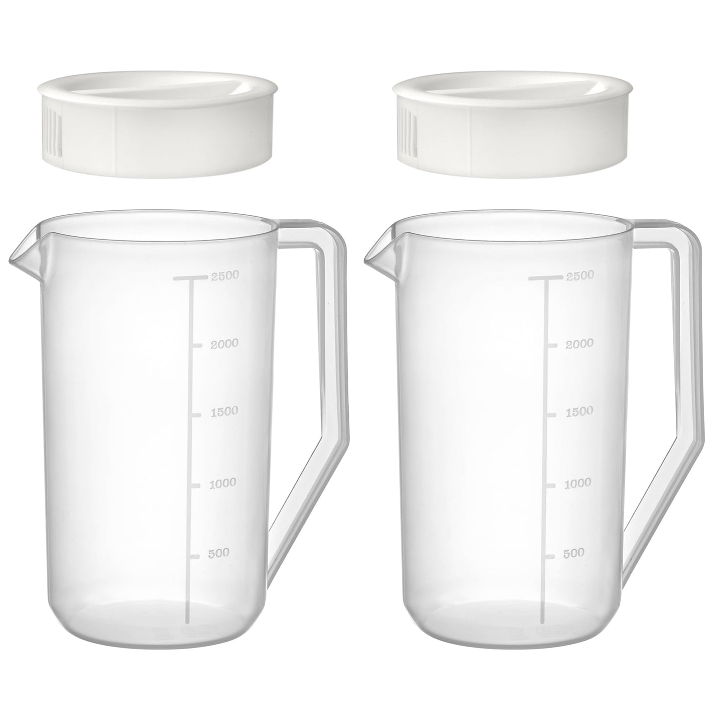 Amazing Abby - Kitchen Party - 2-Quart Plastic Pitcher (2-Pack), Unbreakable Water Pitcher with Lid, BPA-Free, Heat-Resistant, Dishwasher-Safe, Great for Both Iced and Hot Drinks, Indoors and Outdoors