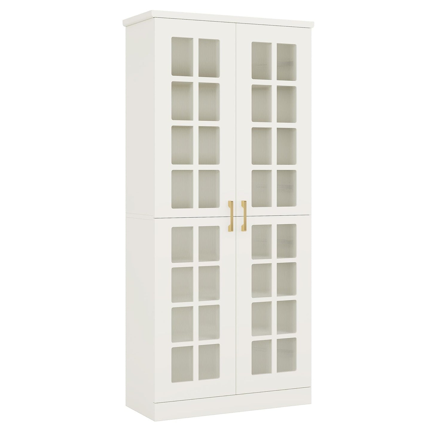 Tribesigns Tall Shoe Cabinet with Doors, 8-Tier Shoe Storage with Adjustable Shelves, Modern Shoe Organizer Shoe Rack Cabinet for Entryway, Hallway, Closet, Living Room, White