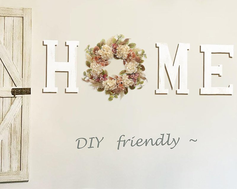 BINFEN 18 Inch Lush Fall Wreath for Front Door, Boho Brown Outdoor Wreath with Faux Dried Hydrangea Pampas Burlap & Flowers, Farmhouse Fall Winter Thanksgiving Harvest Décor