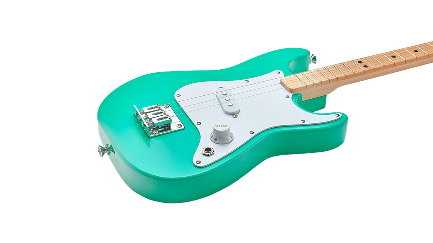 Fender x Loog 3-String Stratocaster Electric kids Guitar 3 string beginner kit (Seafoam Green)