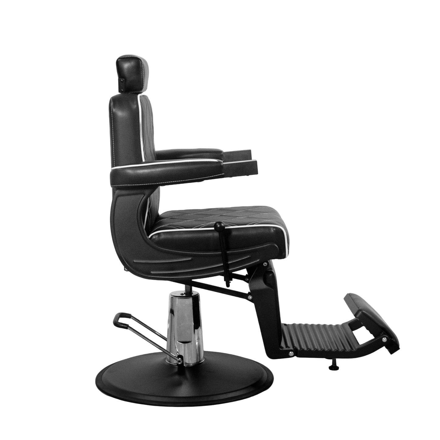 Lilfurni Heavy Duty Vintage Barber Chair,Hydraulic Salon Chair with Headrest for Hairdressers Heavy Tattoo Shampoo Beauty Salon Equipment(Black)