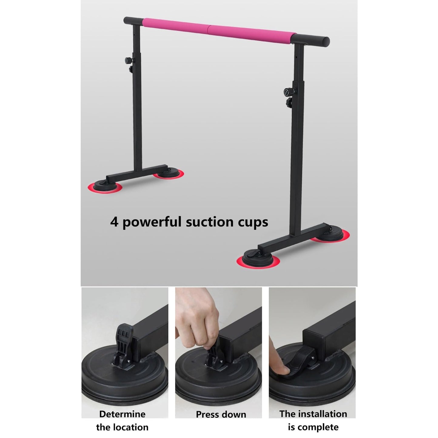 PAHION Ballet Barre Freestanding Portable Ballet Bar Length 1.5m Height Adjustable Yoga Dance Stretching Sticks Professional Mobile Ballet Pole with Slip-Resistant Rubber Feet