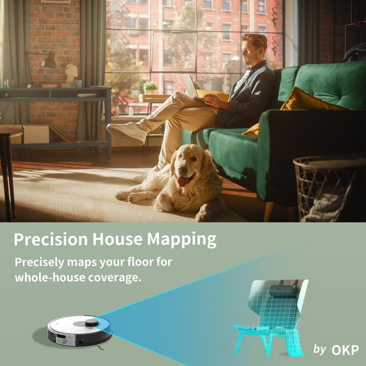 OKP Life K2 Robot Vacuum Cleaner 1800 mAh, Blue