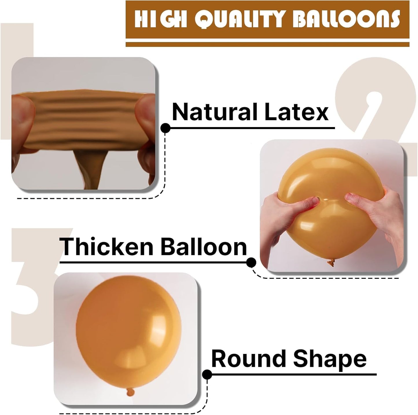 PartyWoo 12-Inch Tan Balloons - 100 Pcs Boho Neutral Light Brown Latex for Graduation & Baby Showers