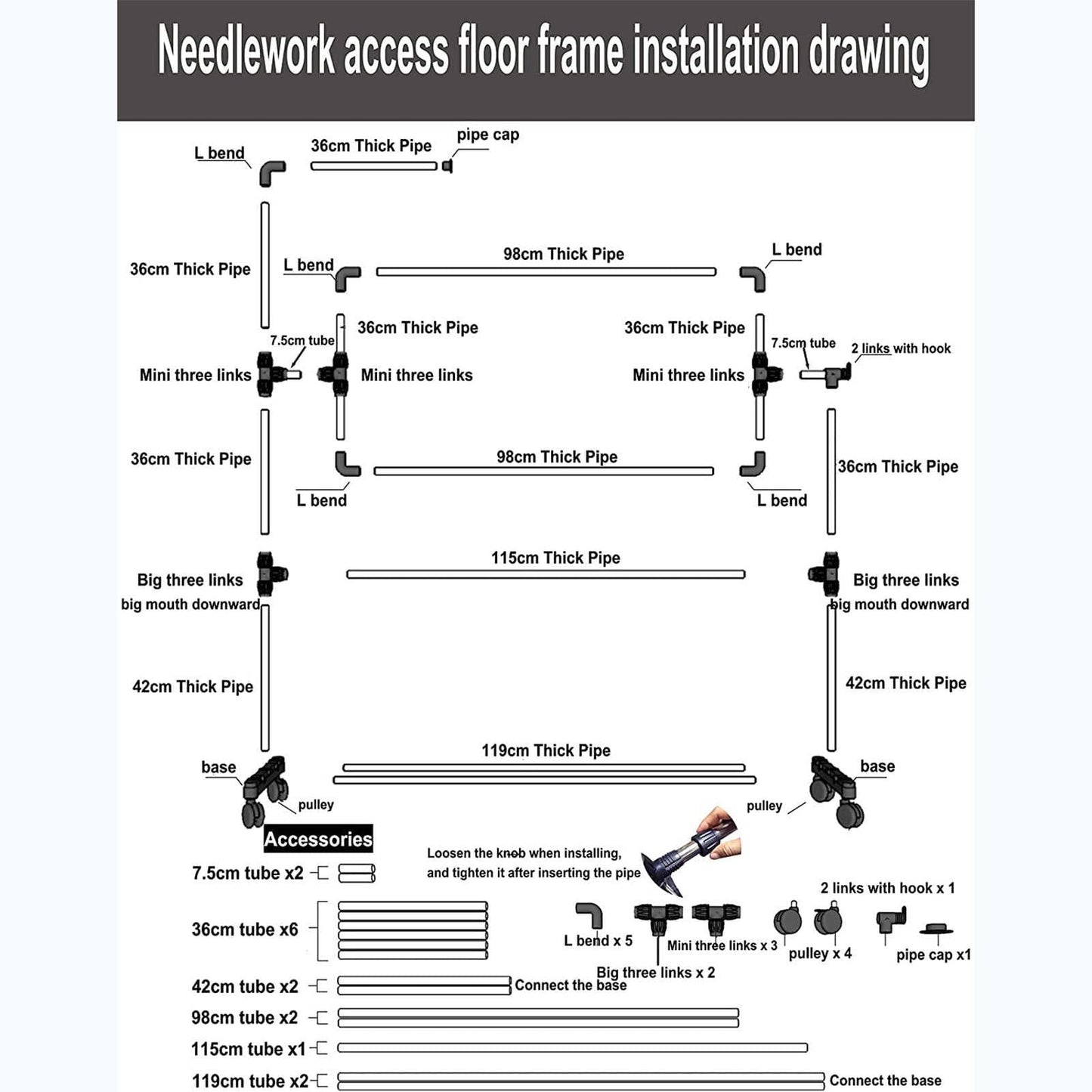 Adjustable Needlework Floor Frame, for Embroidery and Cross Stitch, Standing Craft Stand and Lap Table for Sewing and Art, Convenient Holder for DIY Projects.
