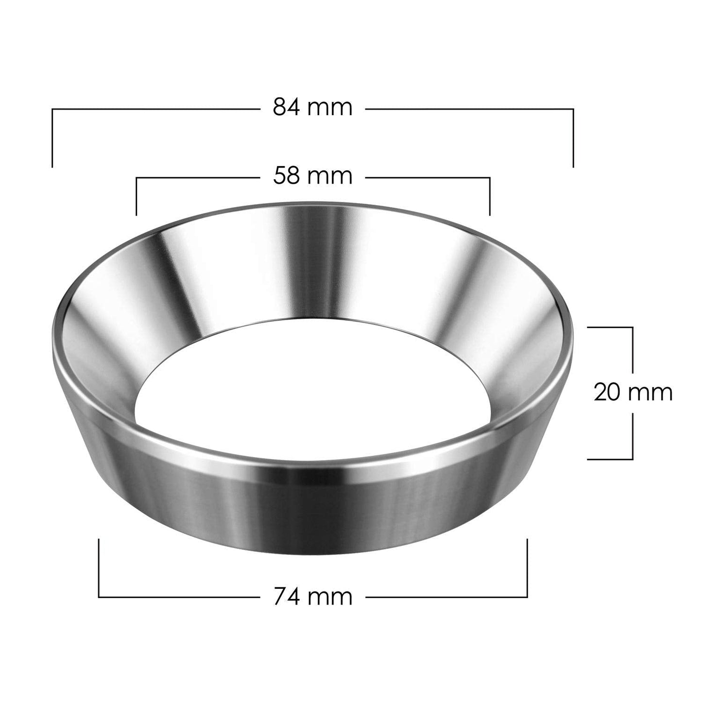 MATOW Stainless Steel Espresso Dosing Funnel Compatible with 58mm Portafilter