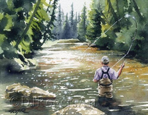 Hooked Up II Fly Fishing Art Print by DJ Rogers