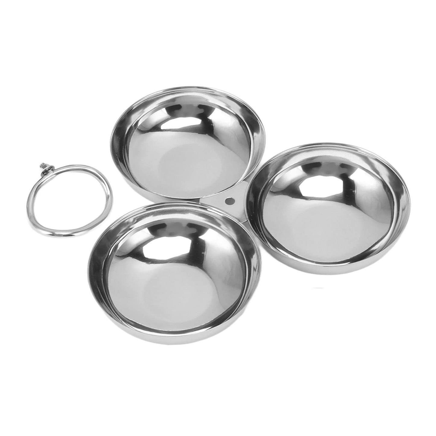 Fdit Snack Bowl Fruit Plate, 3 in 1 Portable 304 Stainless Steel Snack Plate for Candy for Home for Barbecue for Fruit (12)