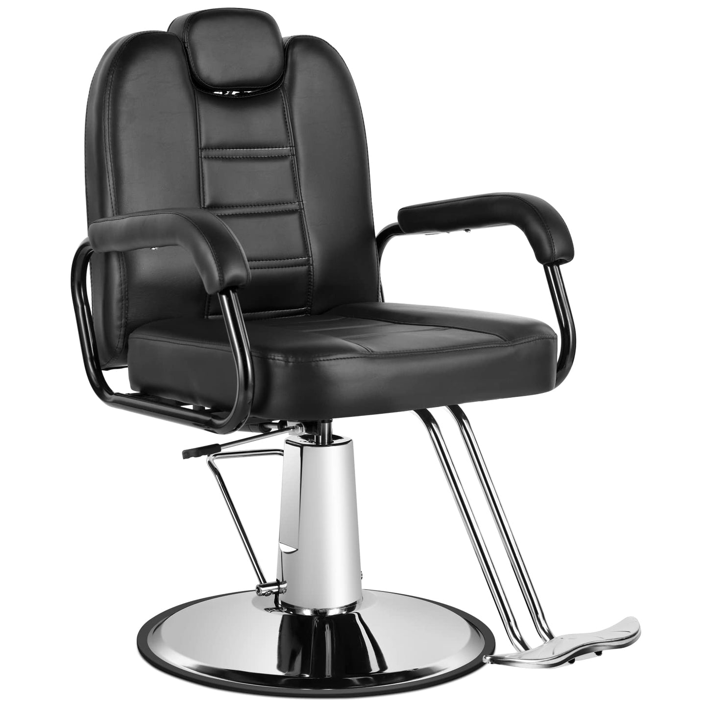 Artist hand Barbers Chairs, Heavy Duty Hydraulic Reclining Salon Chair Spa Furniture Reclining Extra Wider Seat Beauty Hair Salon Equipment(Black)