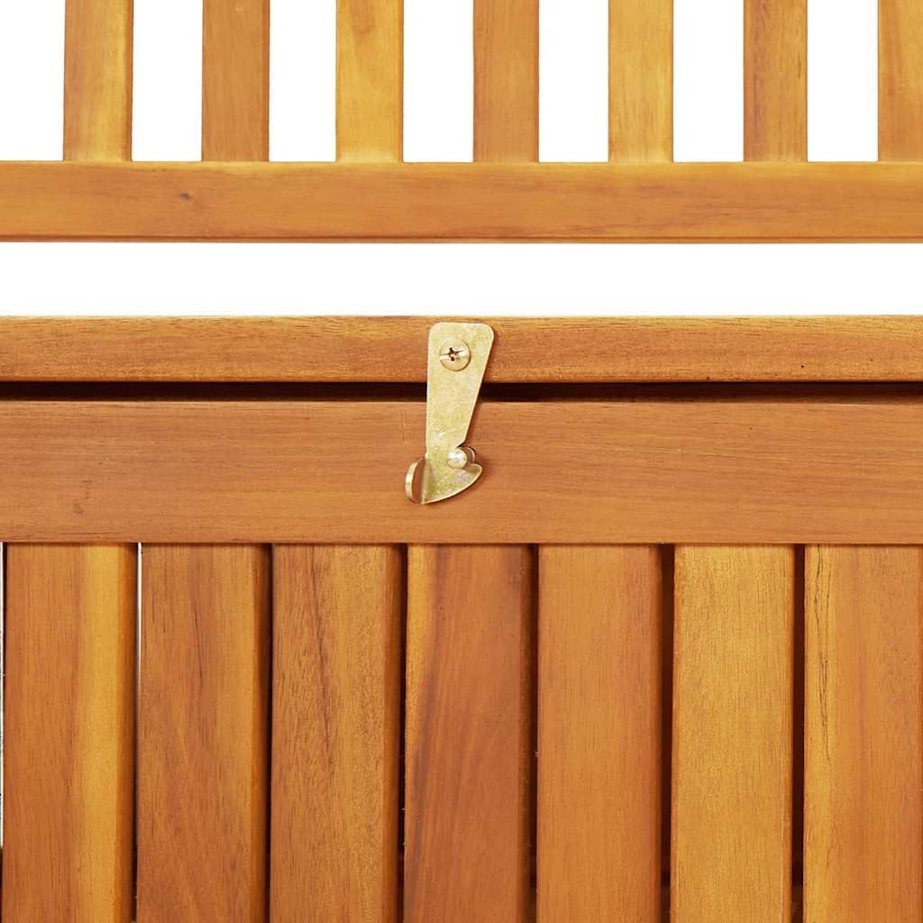 Favemtsl Solid Acacia Wood Storage Bench 47.2 x 24.8 Patio Outdoor Seating with Hidden Compartment Rustic Brown Oiled Finish for Porch Garden Backyard