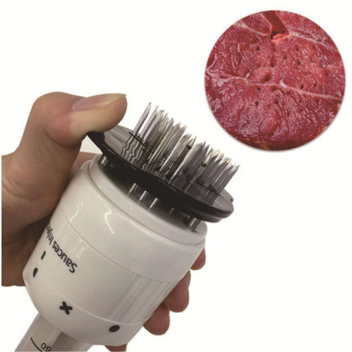 Mrxxjz 2-in-1 Meat Tenderizer & Marinade Injector with Stainless Needles, Kitchen Tool for Injecting Marinades & Tenderizing Meats, Ideal for BBQ, Smoking, and Cooking Beef, Turkey, Pork, and Poultry