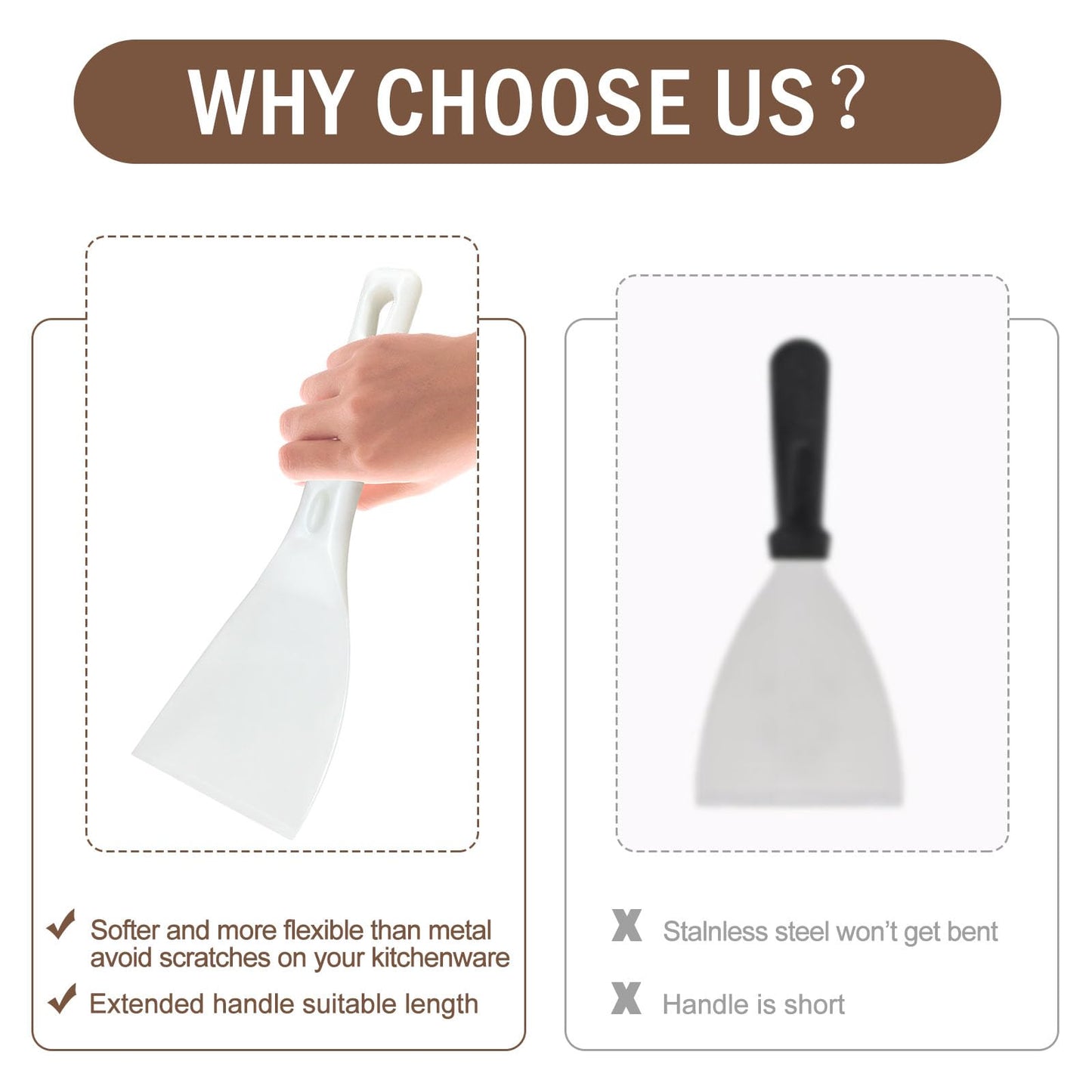 LRui Kitchen Professional Pizza Dough Scraper dough spatula,plastic flexible strip handle dough scraper.