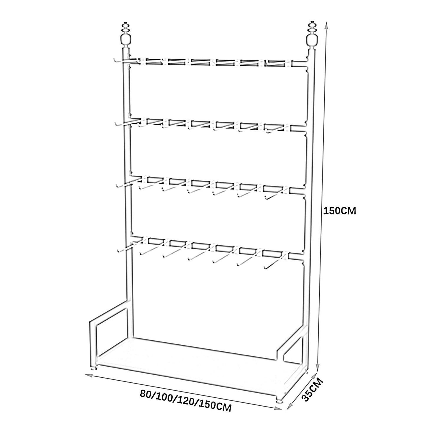 This Boutique Clothing Display Rack 4Tier Multifunctional Organizer for Socks Slippers Underwear & JewelryHigh Capacity Commercial Showcase for Retail.