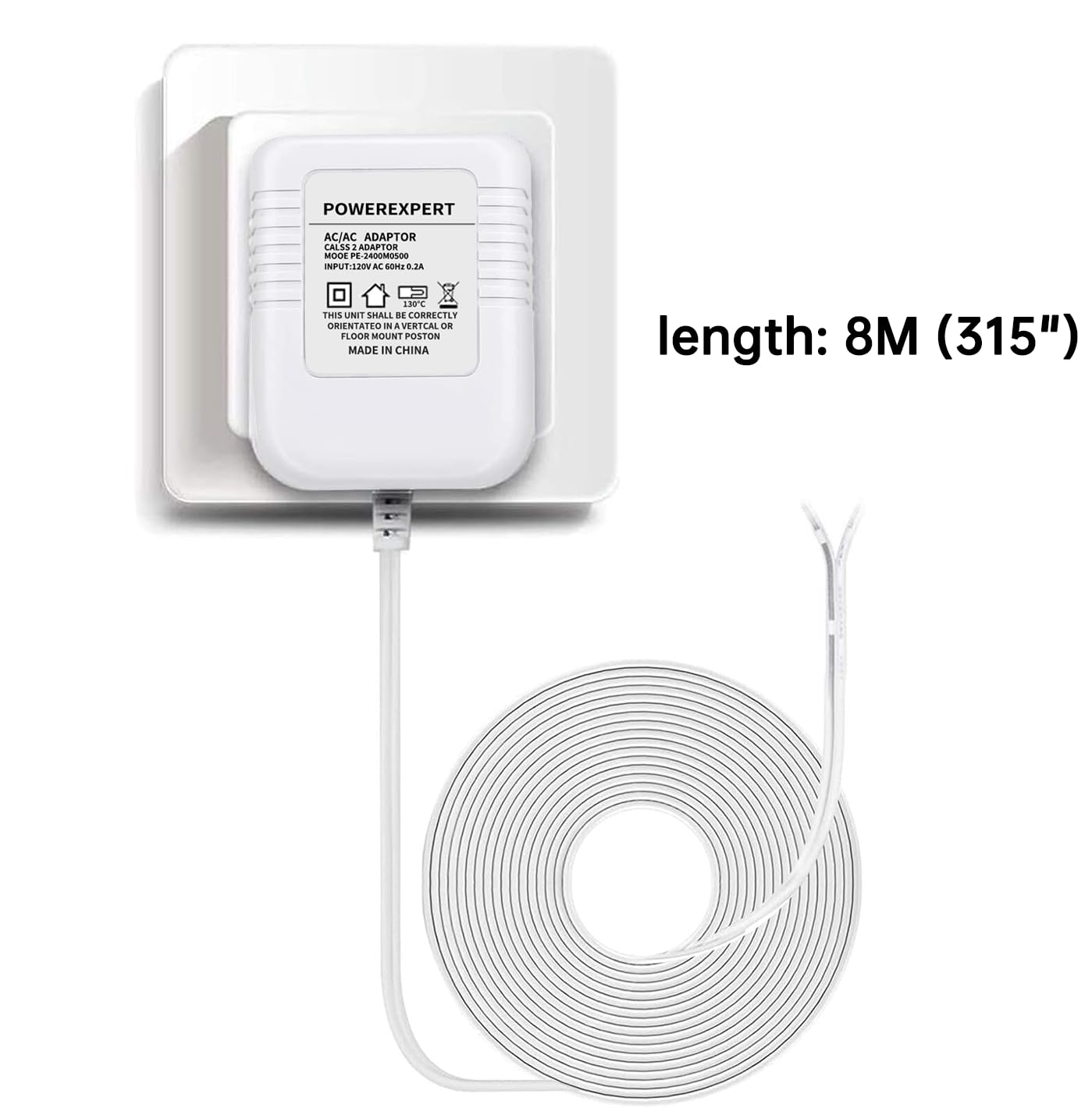 24Volt Transformer C Wire Adapter for Thermostat and All Versions of Ring Doorbell, Compatible with Nest 1st/2nd, Ecobee, Honeywell, Sensi, Sensi Smart WiFi Thermostat, Nest Hello Doorbell Supply Cord