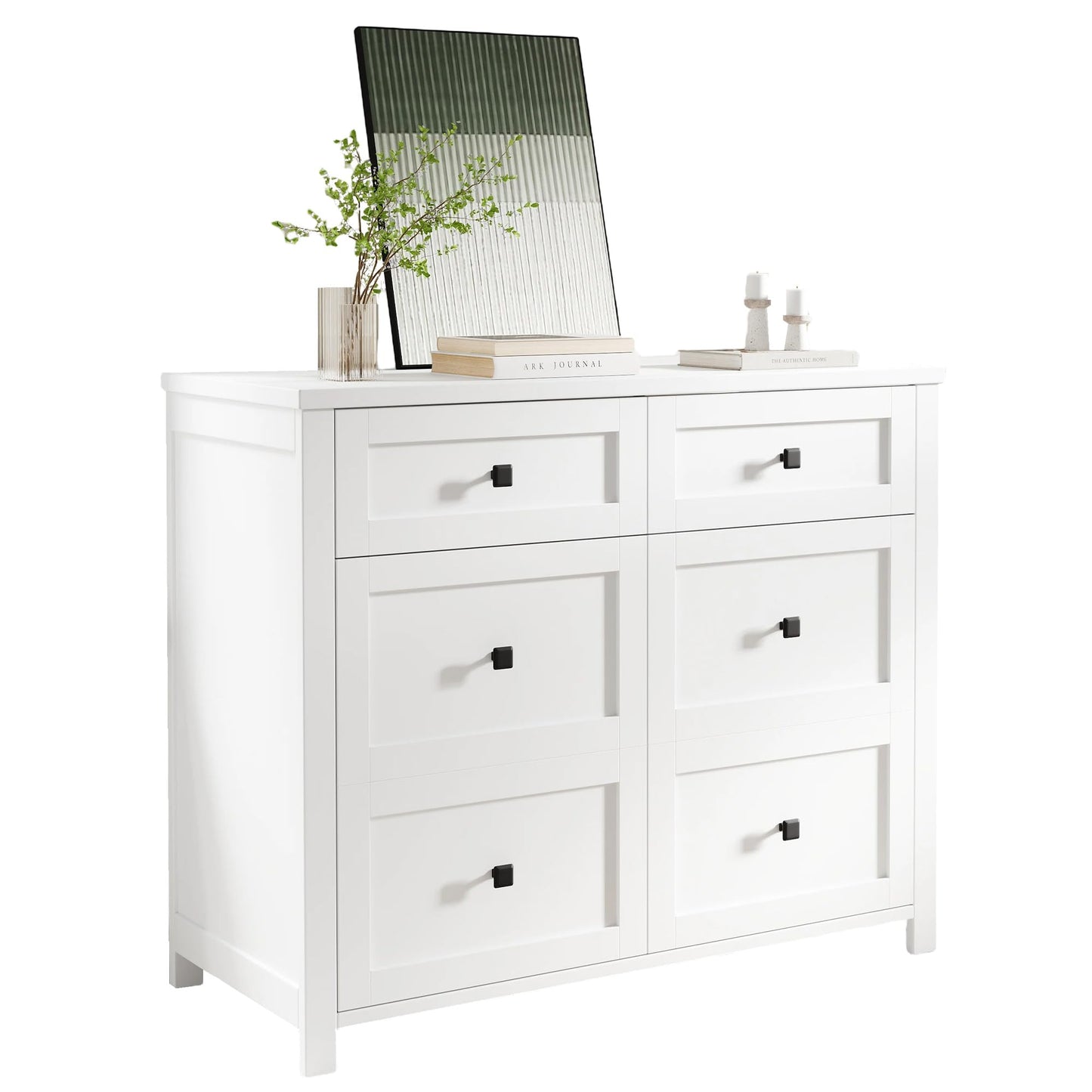 LUXOAK 41 Inch Sideboard Buffet Cabinet with Built-In Mini Fridge, 24-Can Beverage Cooler, TV Stand with Drawers & Storage for Living Room, White