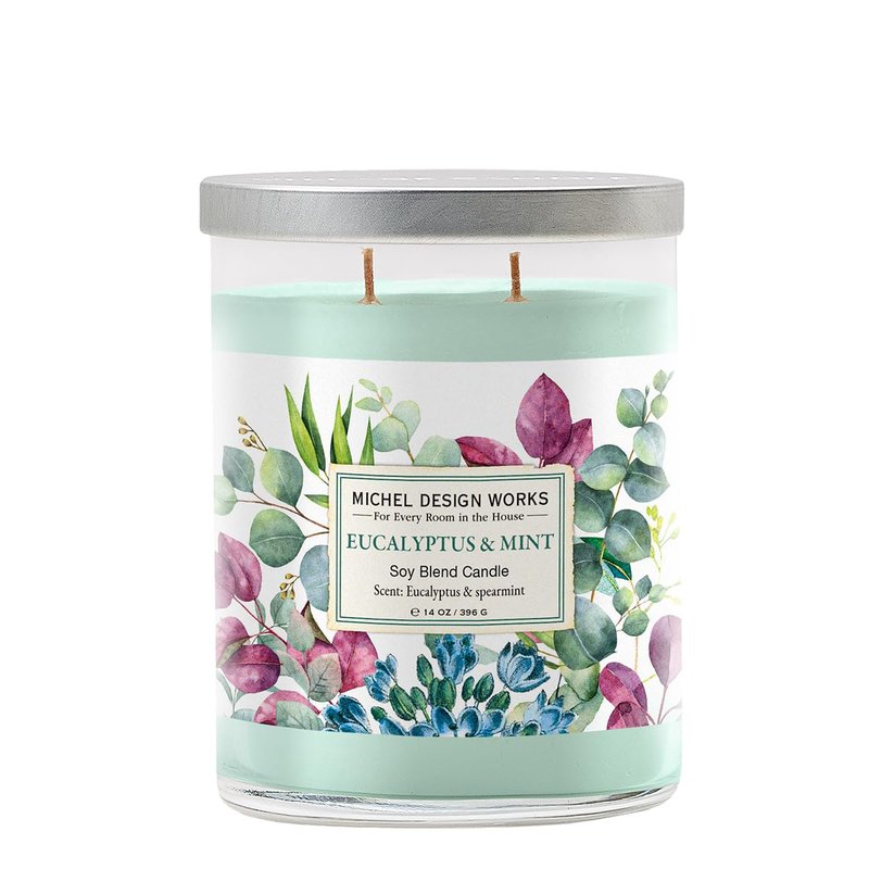 Michel Design Works Eucalyptus & Mint Medium Tumbler Candle, 14 Ounce
