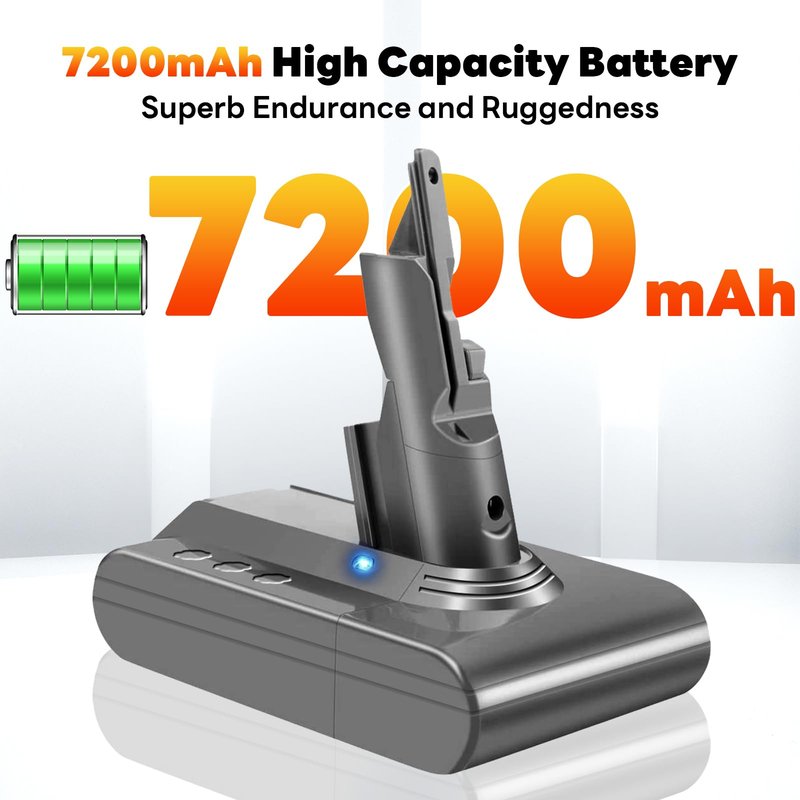 OHZHAO 7200mAh Long-Lasting V7 Battery Compatible with Dyson SV11 V7 Motorhead/Extra/Animal/Trigger/Mattress/Absolute Handheld Vacuum Cleaners, 2026 Upgrade V7 Replacement Battery