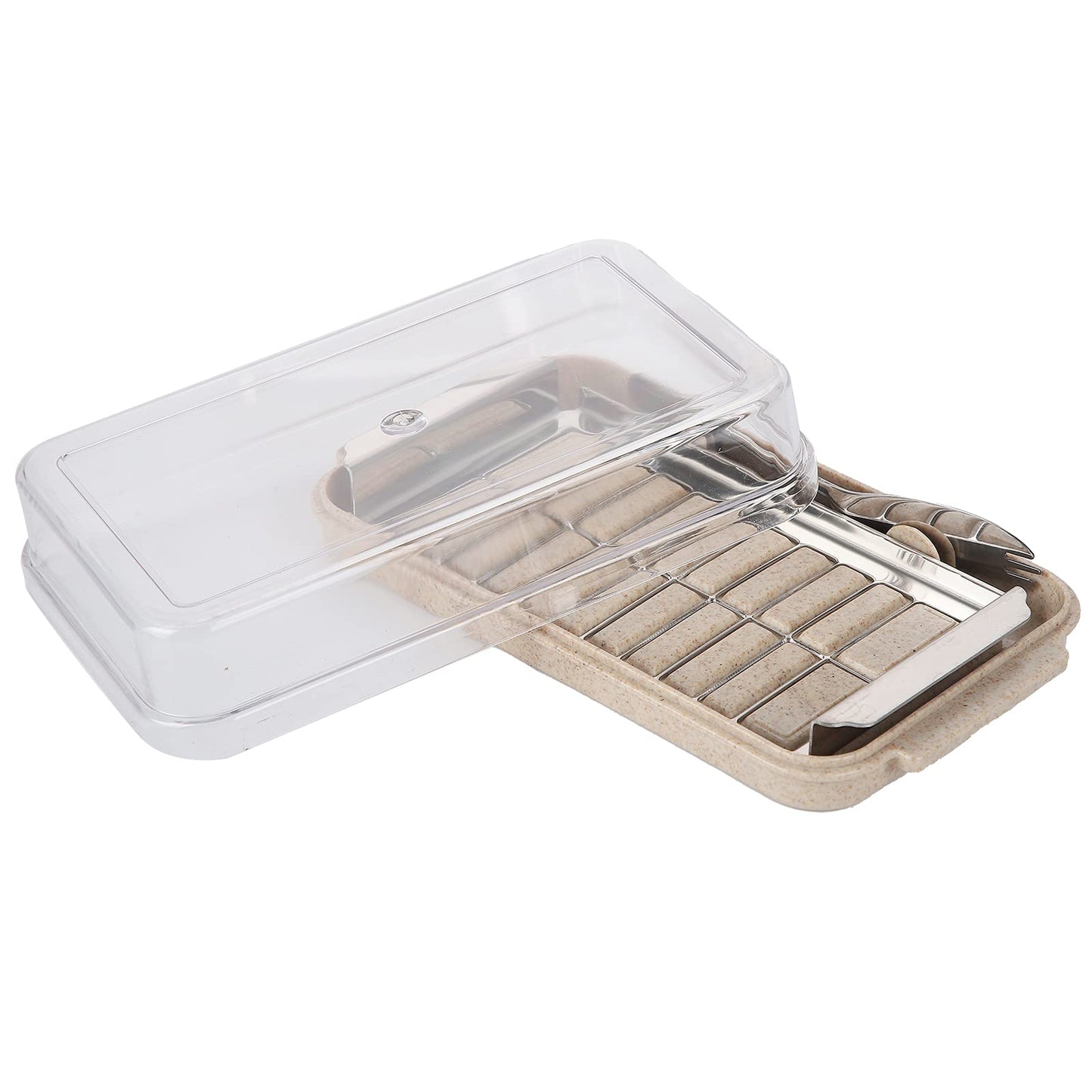 Pissente Butter Slicer Cutter, Stainless Steel Butter Cutter Container Butter Storage Box with Transparent Cover Multipurpose Rectangle Butter Keeper for Home Kitchen Baking Supplies