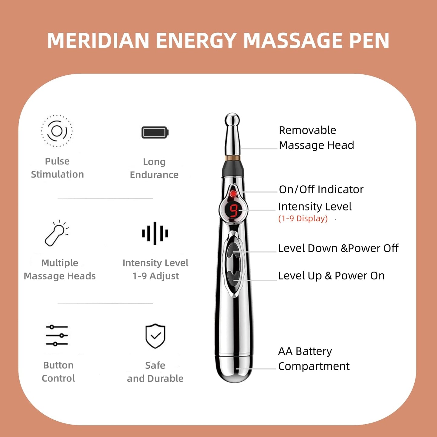 UYGHHK 3-in-1 Massage Acupuncture Pen, Electronic Pain Relief Therapy, Meridian Energy Massager Pen Self Massage Tools Muscle Healing with Massaging Gel