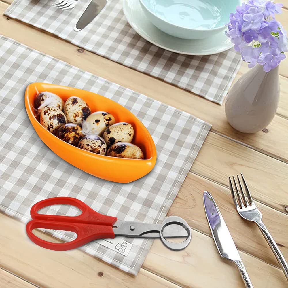 XINMEIWEN 12Pack Stainless Steel Quail Egg Cutter - Scissors for Pigeon Eggs, Opener, Cracker - Four Colors