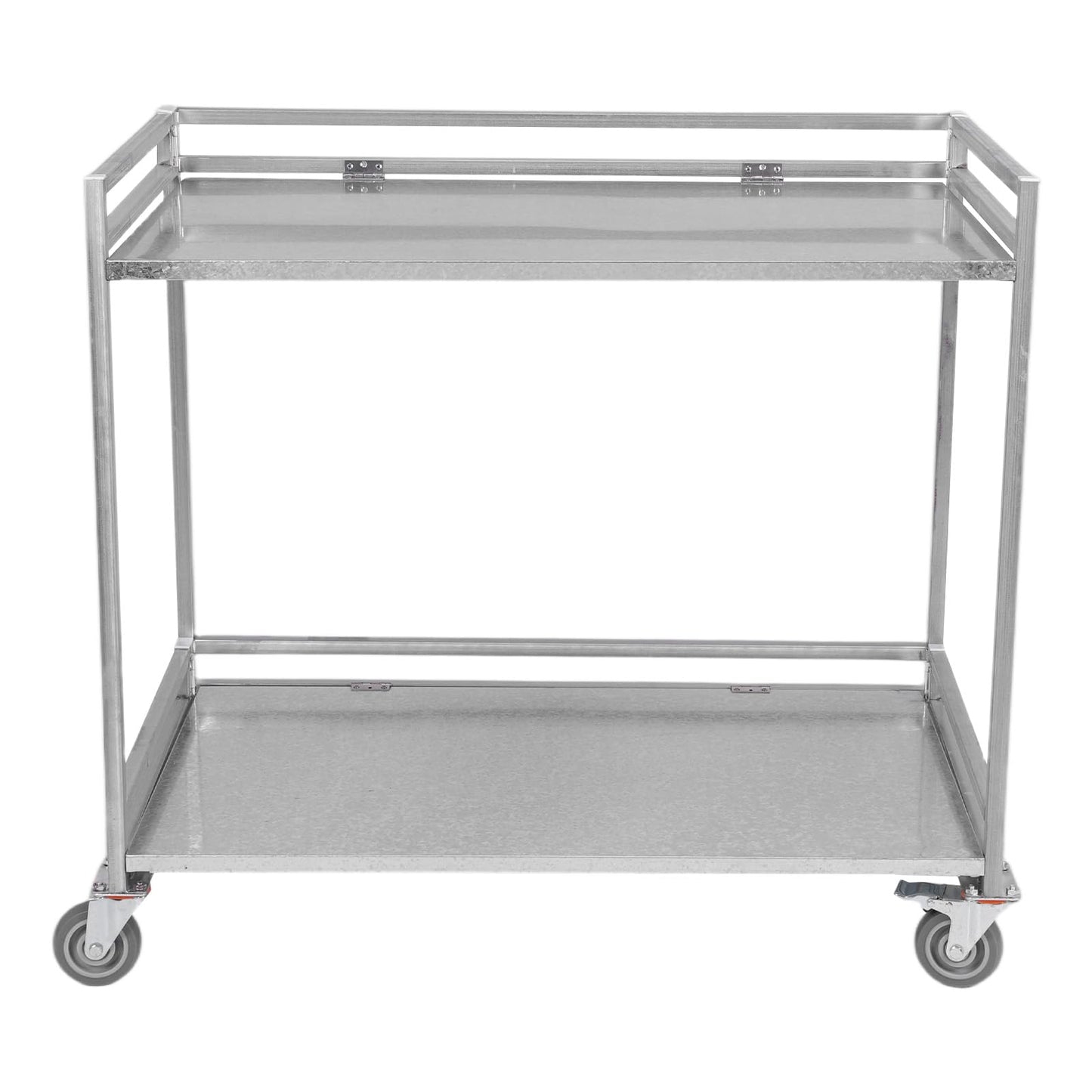 Generic 2-Shelf Utility/Service Cart Metal Storage Carts with Wheels 660lbs Capacity with Handle for Warehouse/Garage/Cleaning/Manufacturing