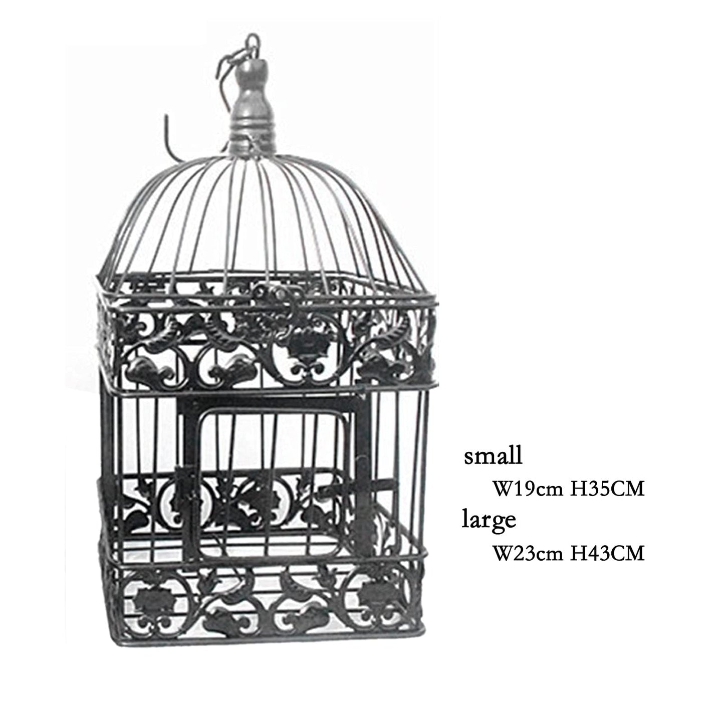 QTBH Universal Birdcage Bird Carrier Fashion Wedding Birdcage Iron Home Decoration Square Bird Cage Custom Decorative Cage Black White Parrot Cage Outdoor Bird Aviary (Size : Large)