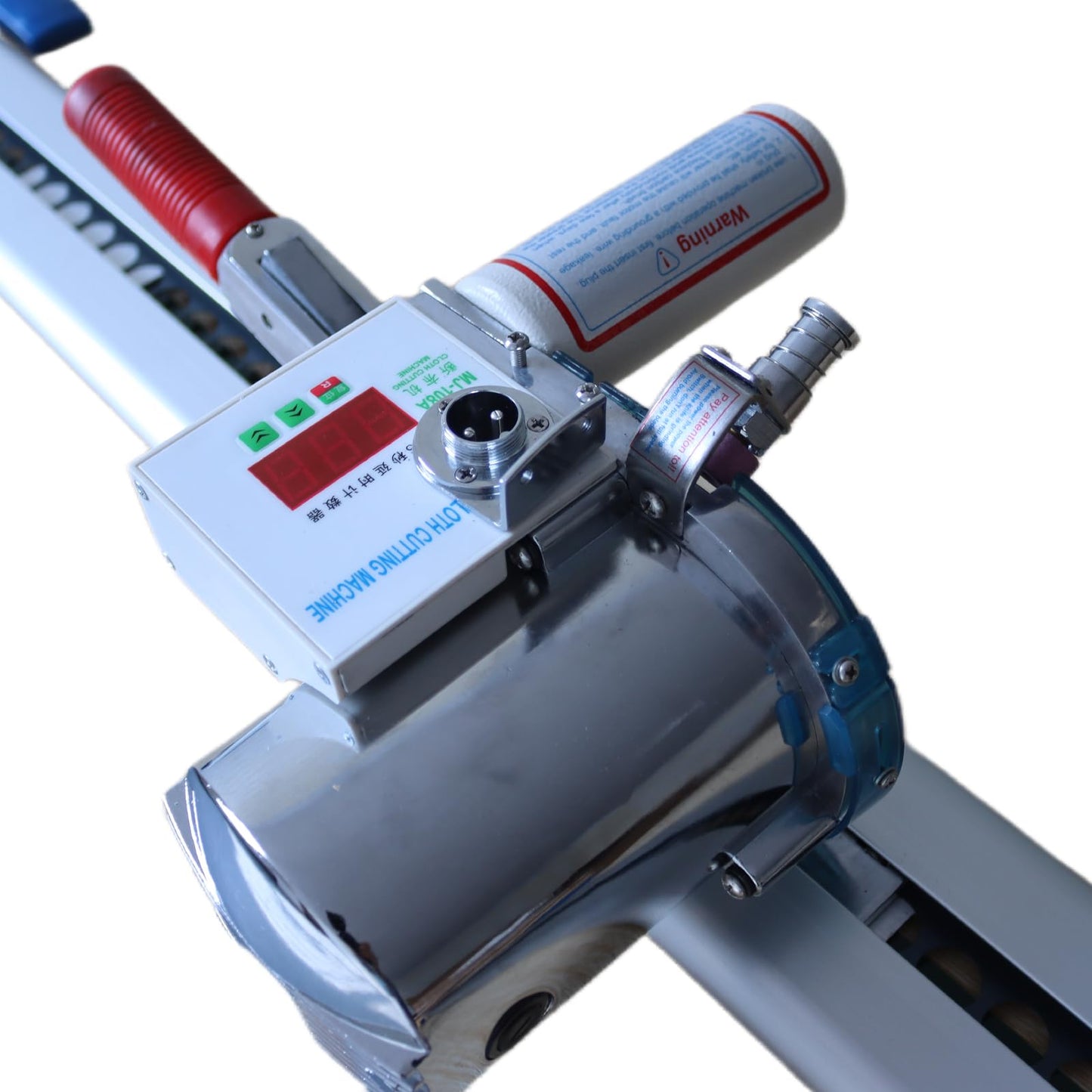 HayWHNKN Fabric Cutter High Speed Cloth Cutting Machine with 86.6inch Guideway and Counter Industrial Fabric End Cutter Machine 220V 180W