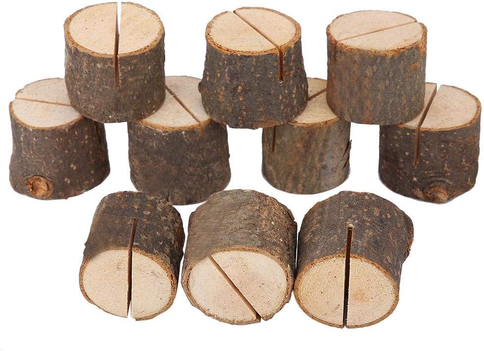 Wedding Table Card Holder, 10Pcs Stump Shape Place Card Holder Stand for Party