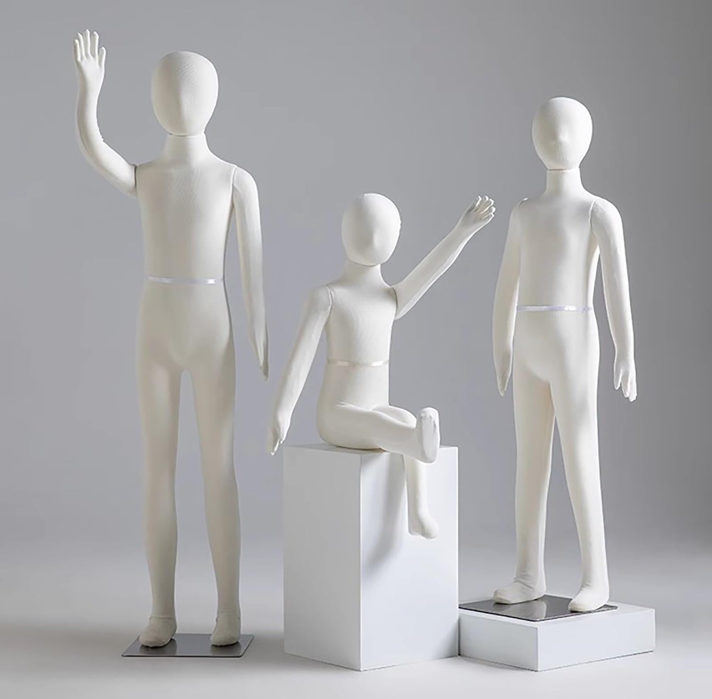 ntumLeap Adjustable Soft Full Body Mannequin for Kids Ages 1-14, Ideal for Boutique & Retail, Styrofoam Dress Form Dummy in White, Perfect for Displaying Children's Clothing, Whit, White-10 Years Old
